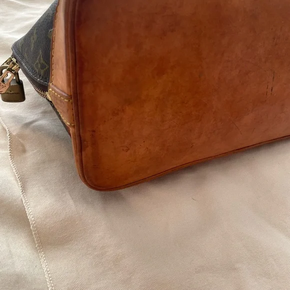 Authentic Vintage Louis Vuitton Alma Purse Brown Monogram Shoulder Bay Vintage - Picture 9 of 15